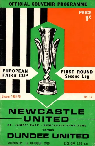 Programme: Newcastle United, 1 Oct 1969